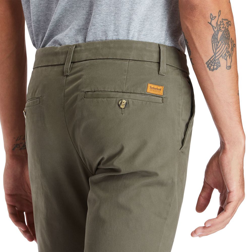 Pantalones Timberland Argentina Hombre - Sargent Lake Slim Stretch Chino - Verde Oliva - JGSMIA-180